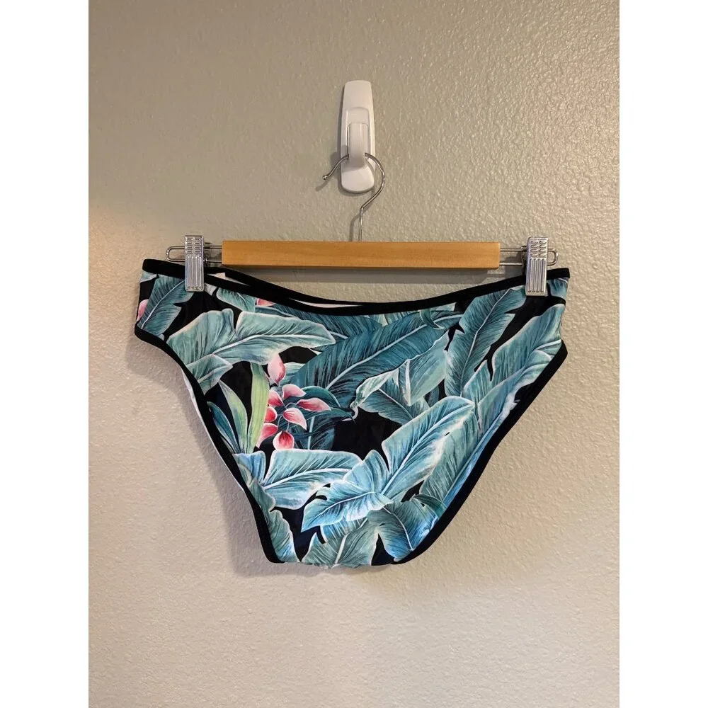 Aonihua Bikini Set Women 2XL Tropical Leaf High‎ Neck Halter Two Piece Swimsuit